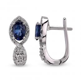 0,46ct Diamond Sapphire Earrings